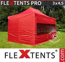 Canopy 3x4.5 m Red, incl. 4 sidewalls