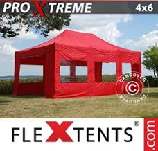 Canopy 4x6 m Red, incl. 8 sidewalls
