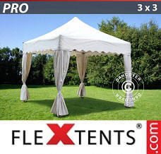 Canopy 3x3 m White, inkl. 4 decorative curtains