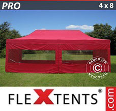 Canopy 4x8 m Red, incl. 6 sidewalls