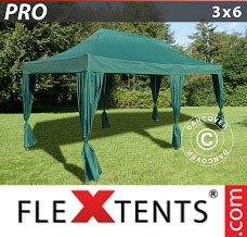 Canopy 3x6 m Green, incl. 6 decorative curtains